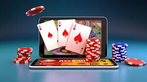 Pengguna smartphone bermain taruhan esports dengan antarmuka modern